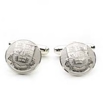 round silver cufflinks