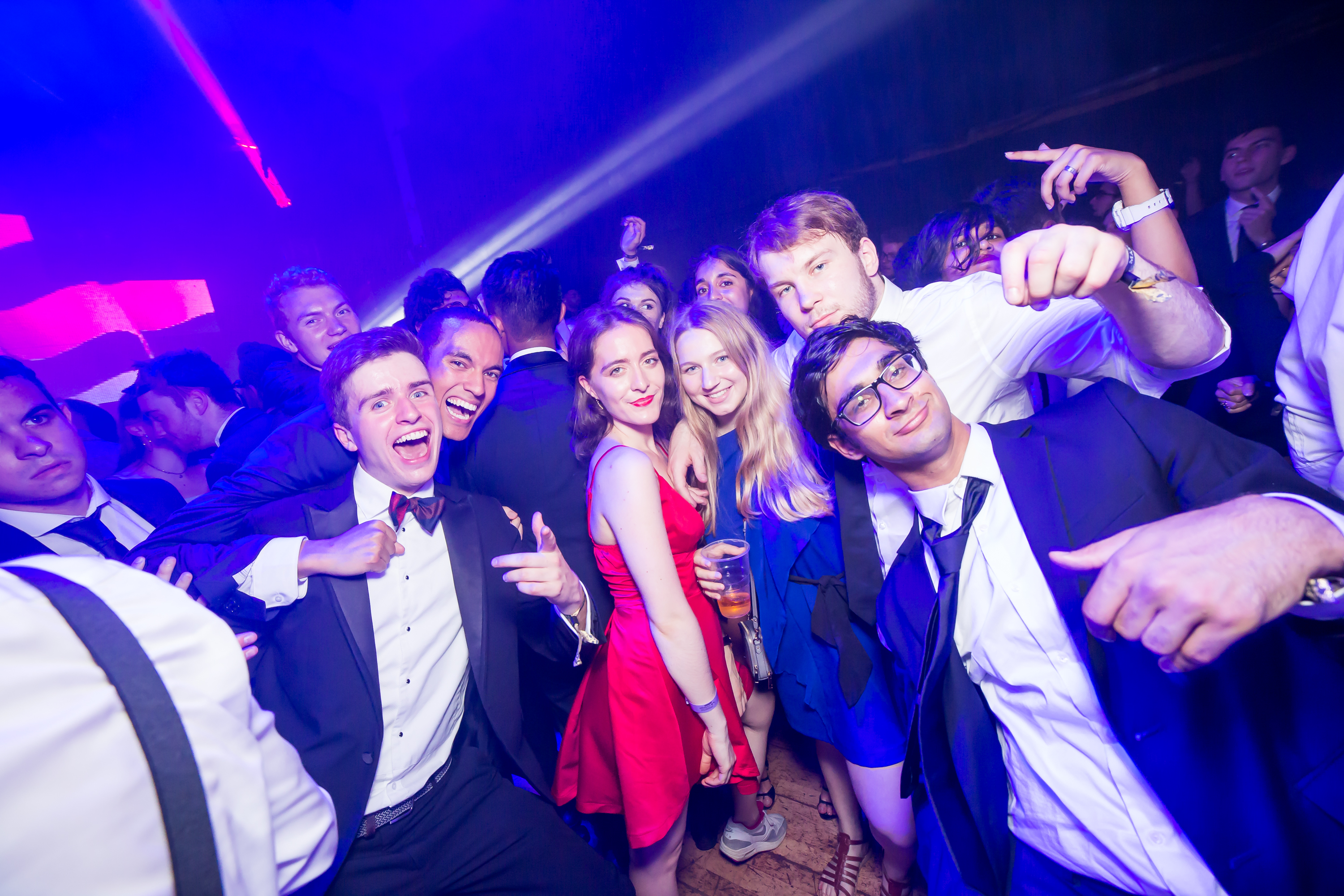 Group of students on the dance floor in the Great Hall.