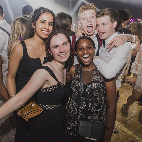 Photo of students at a silent disco