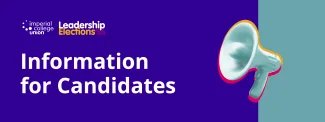 Information for Candidates heading with elections logo and speaker