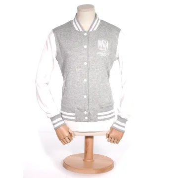 Ladies Crest Varsity Jacket Grey